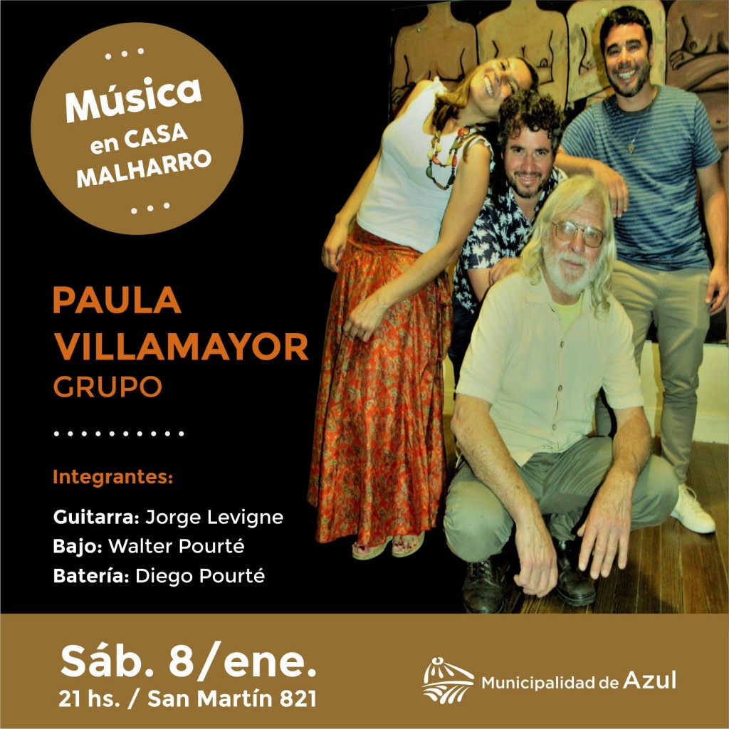 Azul: Música en Casa Malharro con la presentación de Paula Villamayor Grupo