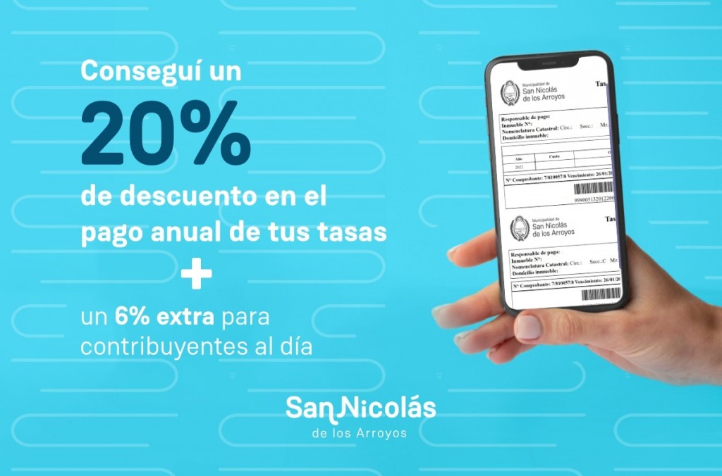 San Nicolás: Se puede obtener hasta un 26% de descuento en el Pago anual de las tasas municipales