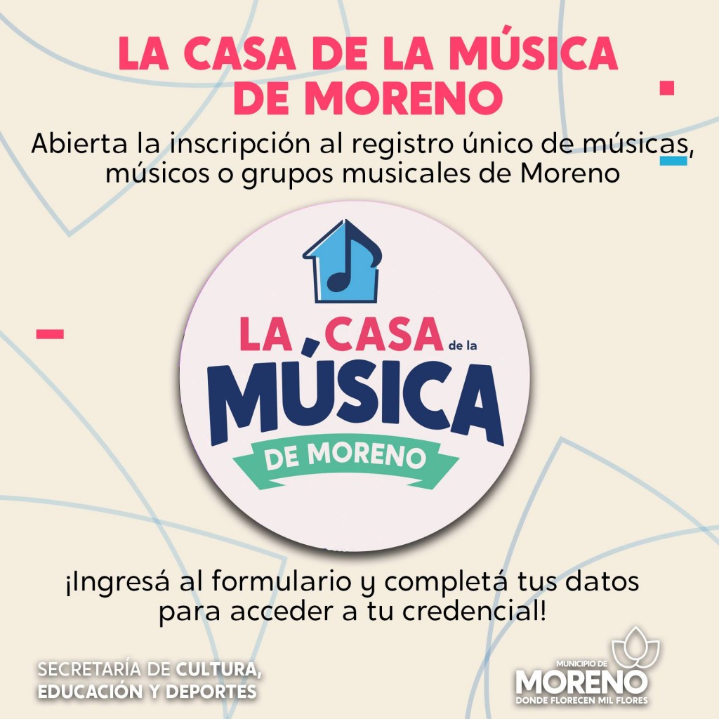 Moreno: Registro Único de Músicos, Músicas o Grupos Musicales del distrito