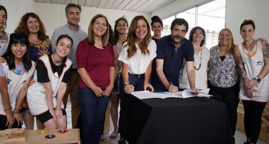 San Martín: Fernando Moreira y Victoria Tolosa Paz recorrieron el Centro Infantil “Rosarito Vera” 