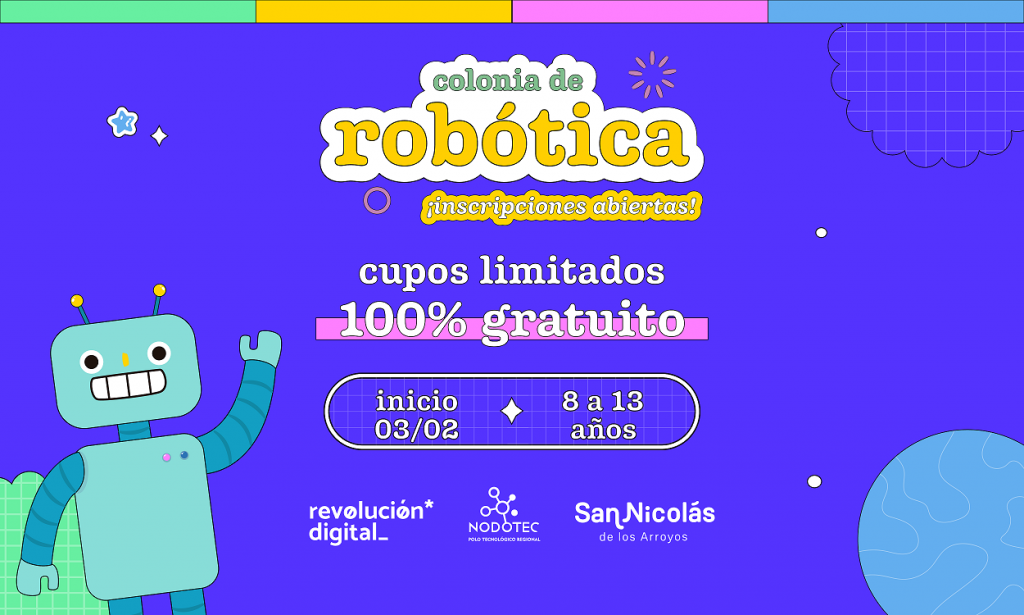 San Nicolás: Esta abierta la inscripción para la Colonia de Robótica 2025 