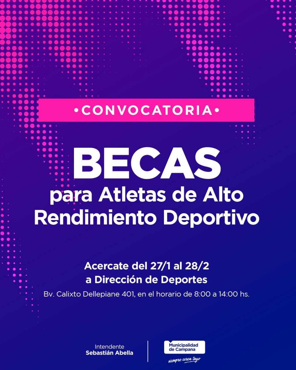 Campana: Se abrieron las inscripciones a las Becas para Atletas de Alto Rendimiento Deportivo