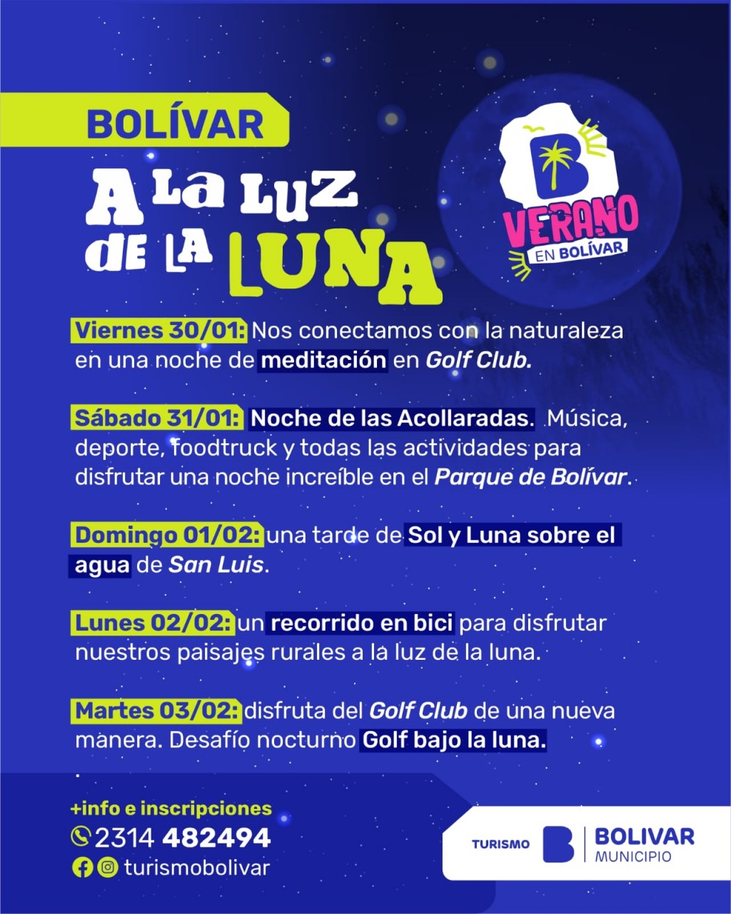 Bolívar: El Municipio “Bolívar a la Luz de la Luna” una propuesta para disfrutar en verano