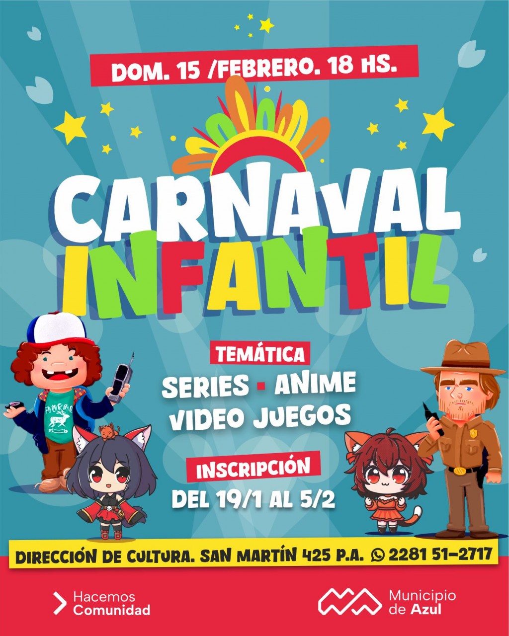 Azul: Comenzó la inscripción para el Carnaval Infantil 2026