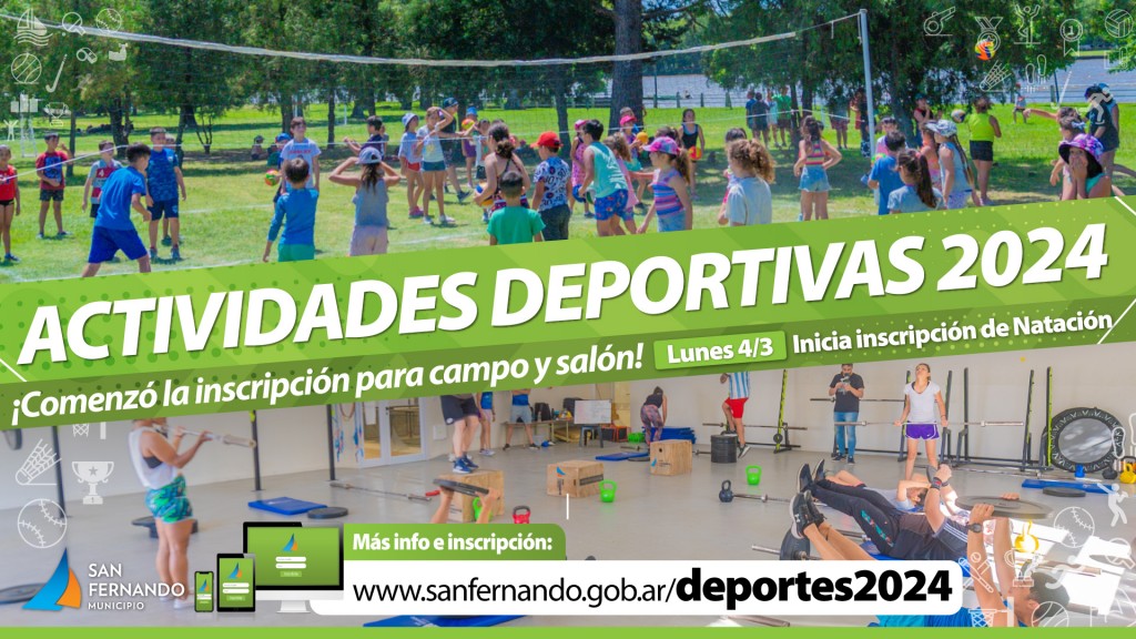 San Fernando: Comenzó la inscripción online para las actividades deportivas de campo y salón 2024