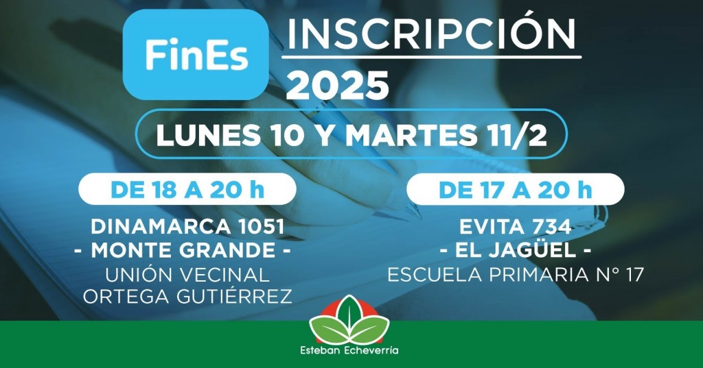 E. Echeverría: El Municipio avanza con la inscripción al plan FinEs 2025