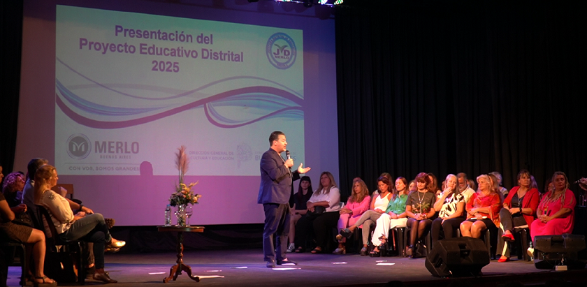 Merlo: Menéndez presentó el proyecto educativo 2025