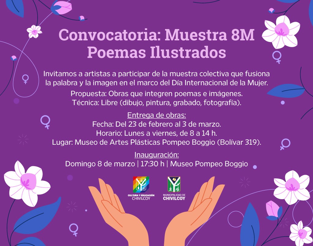 Chivilcoy: Abrió la convocatoria a la muestra colectiva “Poemas Ilustrados” por el Día Internacional de la Mujer