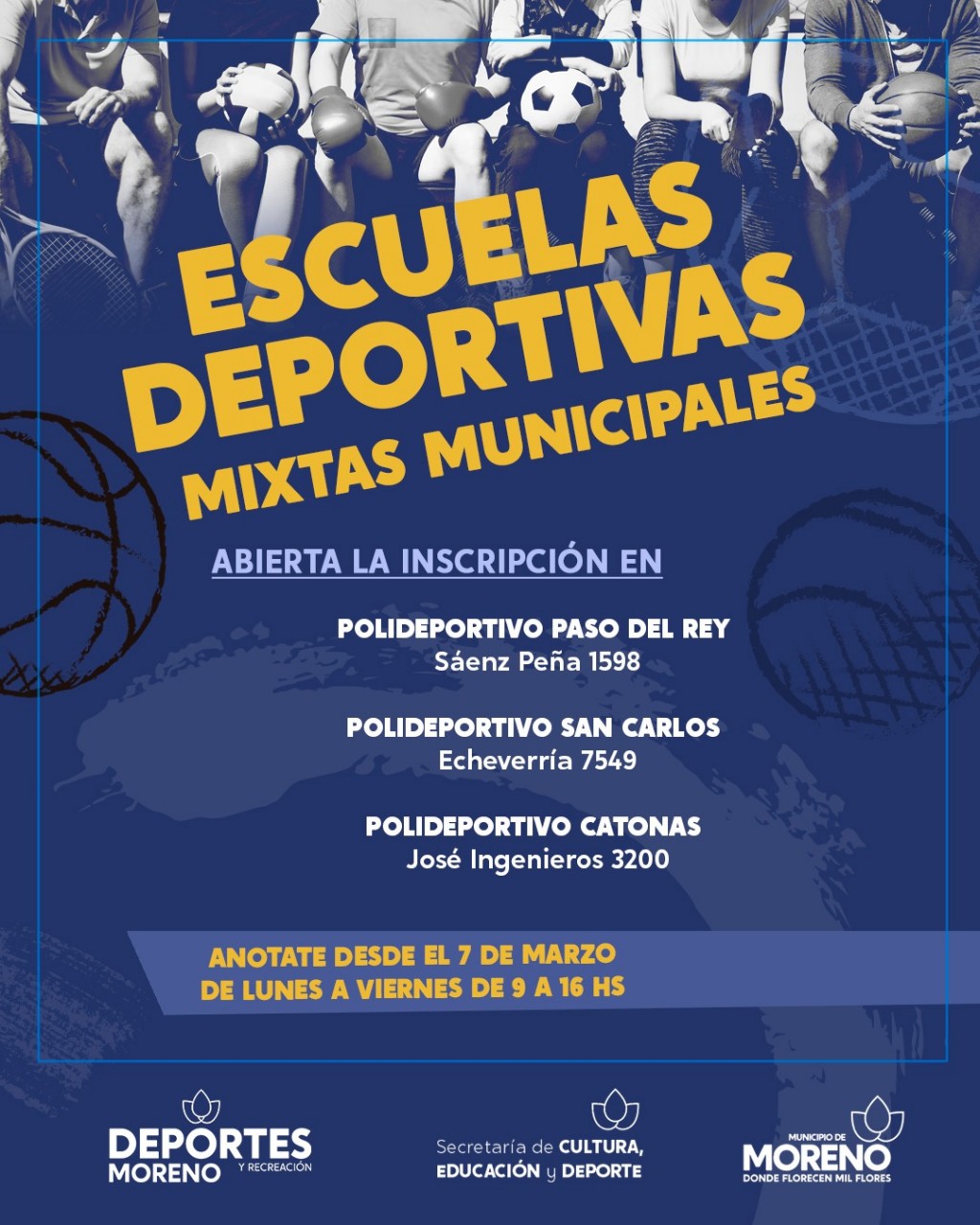 Moreno: Abren las inscripciones a las Escuelas Deportivas Municipales 
