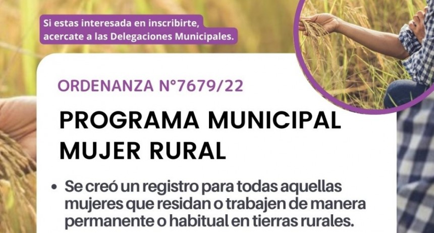 Puan: Se creó el Programa Municipal Mujer Rural 