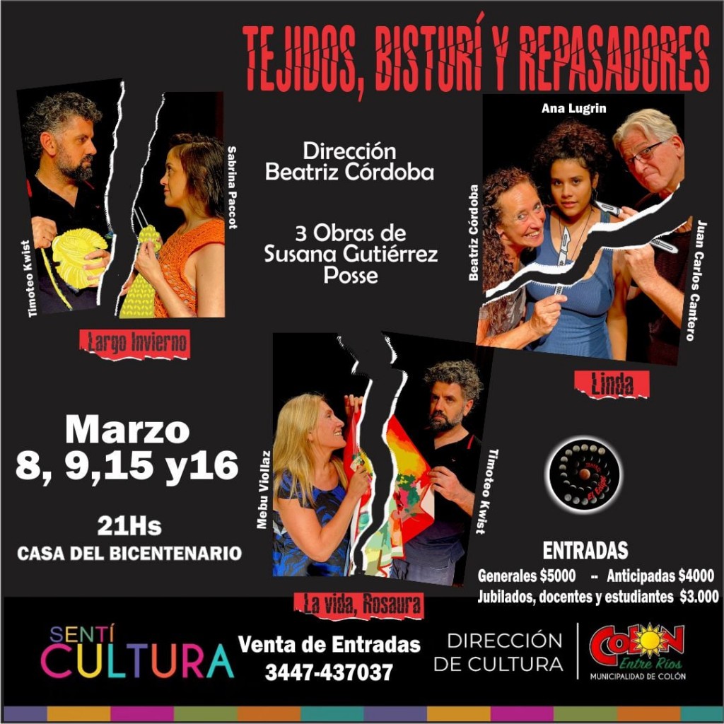 Colón (ER): En el mes de la Mujer se presentarán tres obras teatrales en la ciudad