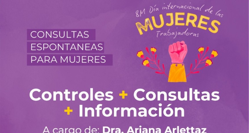 Col&oacute;n (ER): La Municipalidad organiza jornadas de salud integral para mujeres en el marco del 8M