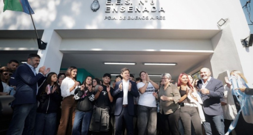 Kicillof inaugur&oacute; el nuevo edificio de la Escuela Secundaria N&deg;8 en Ensenada