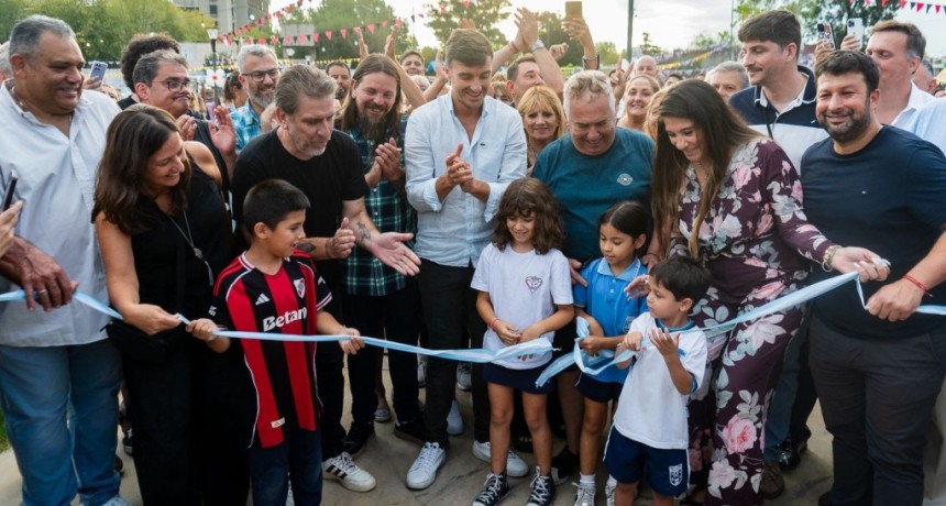 Mor&oacute;n: Lucas Ghi inaugur&oacute; la nueva plaza Viejo Urbano en el centro
