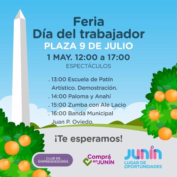 Junín: Se realizará una nueva edición de la Feria del Día del Trabajador