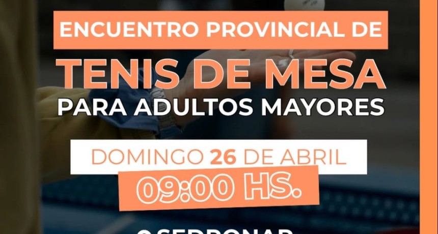 Col&oacute;n (ER): La ciudad ser&aacute; sede de un Encuentro Provincial de Tenis de Mesa para Adultos Mayores