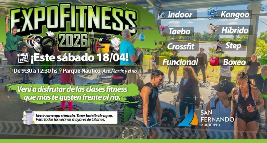 San Fernando: Se realizar&aacute; una nueva ExpoFitness el s&aacute;bado en el Parque N&aacute;utico