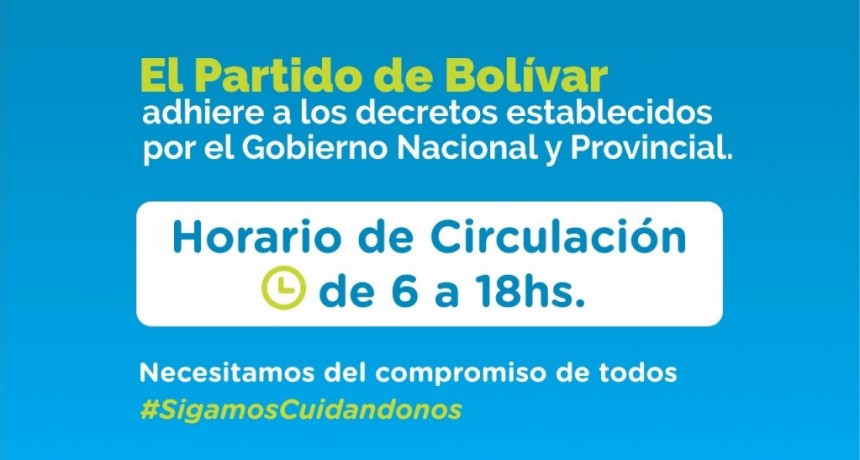 Bolívar: El municipio se adhiere a las nuevas medidas restrictivas establecidas por el Gobierno Nacional y Provincial 