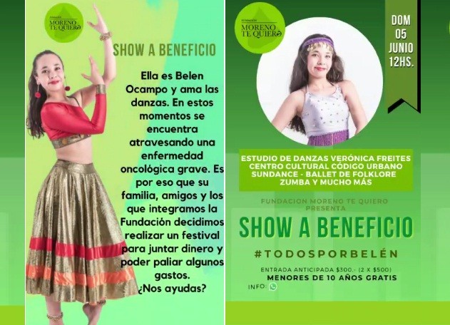 Moreno: Show Solidario para ayudar a Belén