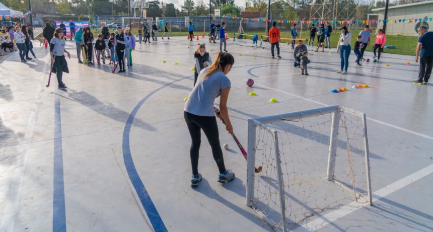 Campana: Se inauguró el nuevo playón polideportivo del barrio Los Pioneros