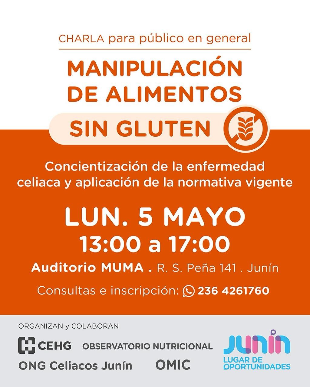 Junín: El Municipio promueve una serie de actividades y charlas para continuar con la concientización sobre la enfermedad celíaca