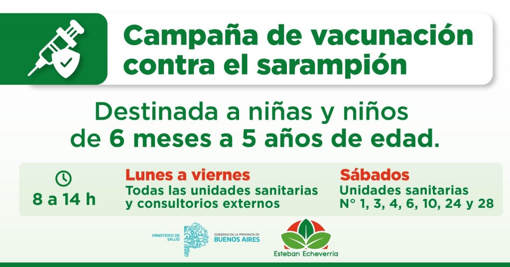 E. Echeverría: La Municipalidad avanza con la campaña de vacunación gratuita de refuerzo contra el sarampión 