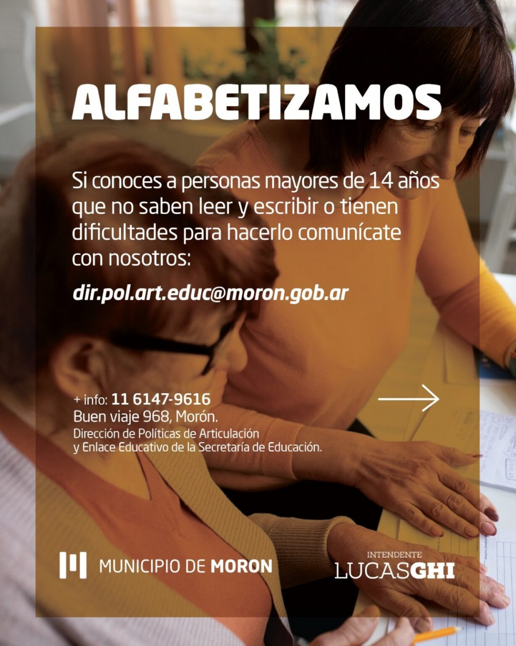 Morón: La Municipalidad impulsa espacios de alfabetización para personas jóvenes y adultas