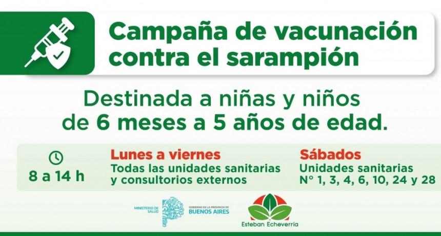 E. Echeverría: La Municipalidad avanza con la campaña de vacunación gratuita de refuerzo contra el sarampión 