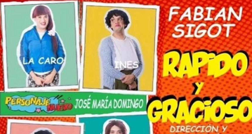 San Nicolás: Fabián Sigot presenta “Rápido y Gracioso” en el Teatro Municipal 