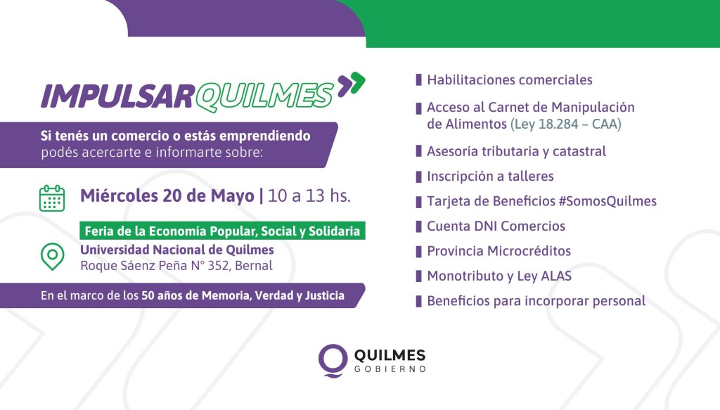 Quilmes: Llega una edici&oacute;n de la Feria de la Econom&iacute;a Popular, Social y Solidaria 