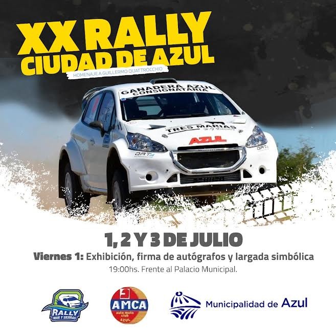 Azul: Se realizará la XX edición del Rally Ciudad 