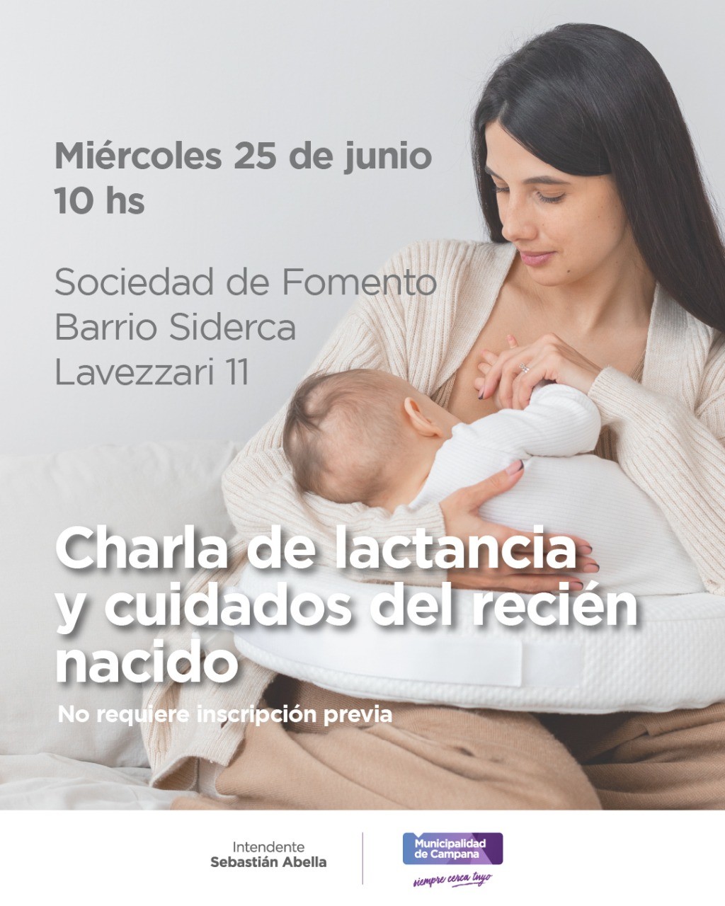 Campana: Se realizará una nueva charla sobre lactancia y cuidados del recién nacido