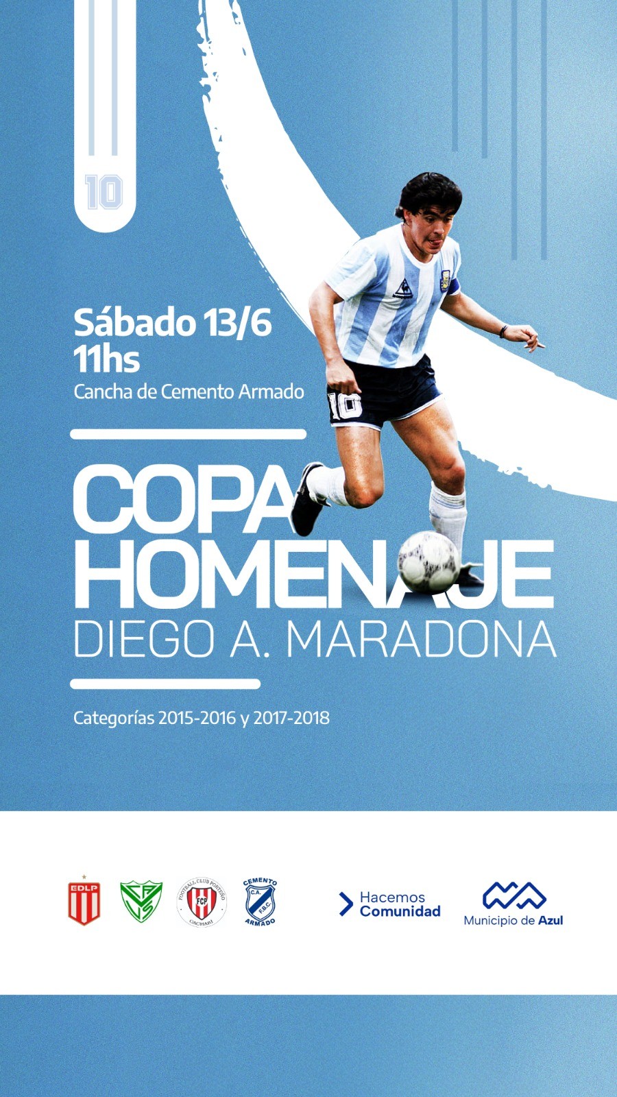 Azul: Se realizar&aacute; una nueva edici&oacute;n de la Copa Homenaje Diego A. Maradona