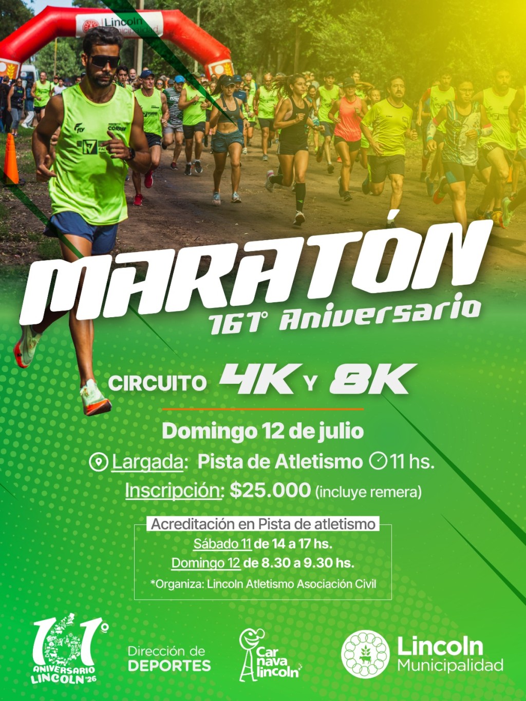 Lincoln: Se viene la marat&oacute;n 161&deg; Aniversario de la ciudad