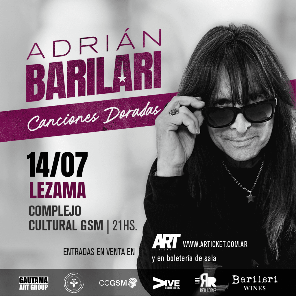Lezama: El reconocido cantante Adrián Barilari se presenta el domingo en el distrito 