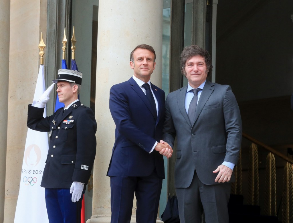 Milei se reunió con su par de Francia, Emmanuel Macron