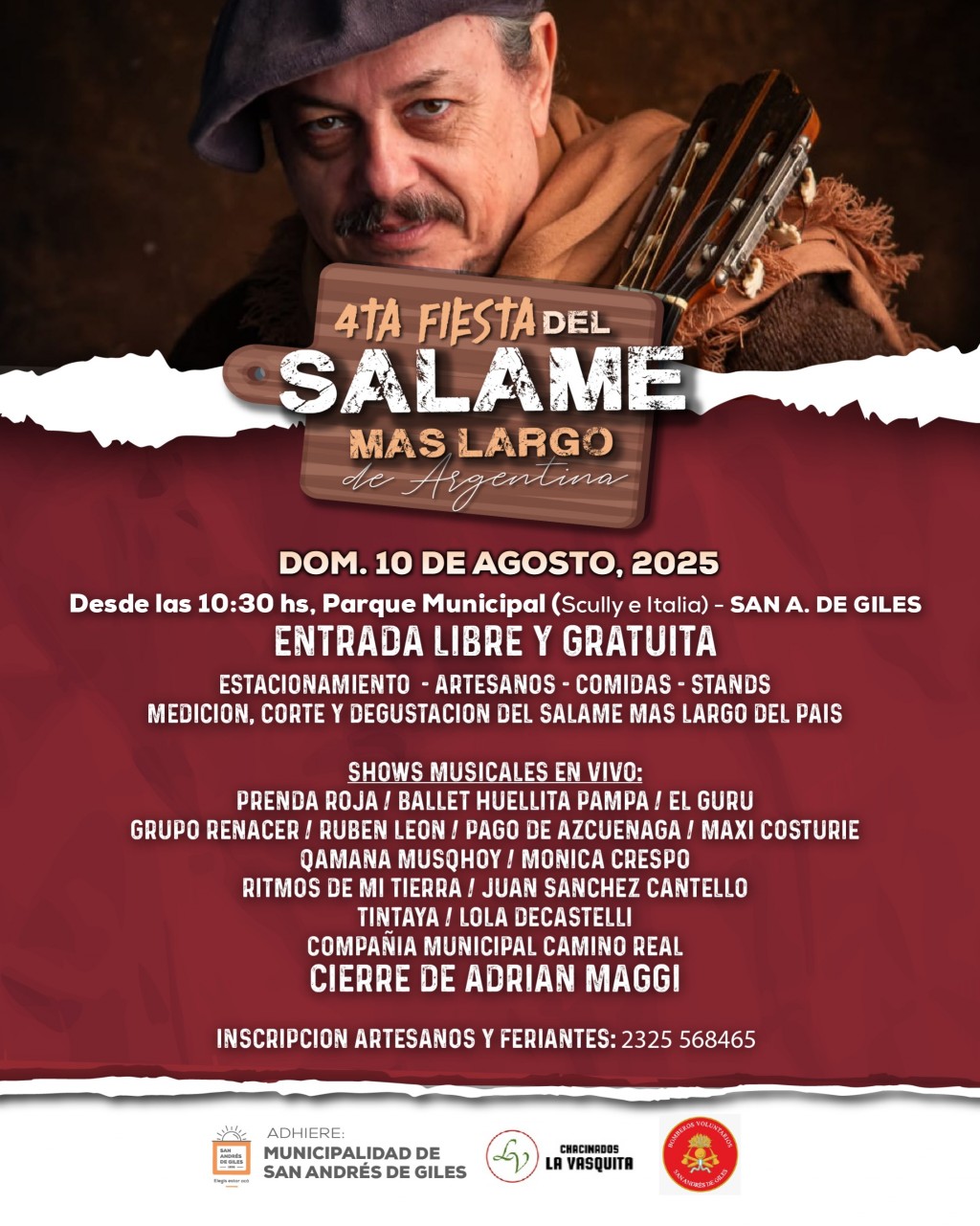 S.A. de Giles: Se viene la 4ª Fiesta del Salame más Largo de Argentina