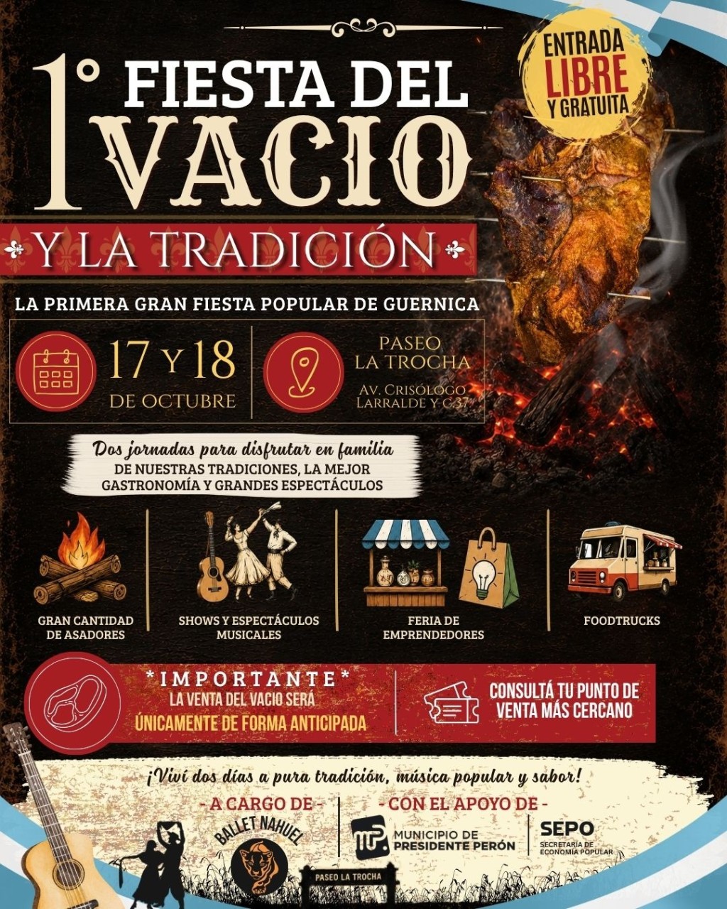 Pte. Per&oacute;n: El Municipio celebra la primera Fiesta del Vacio y la Tradici&oacute;n