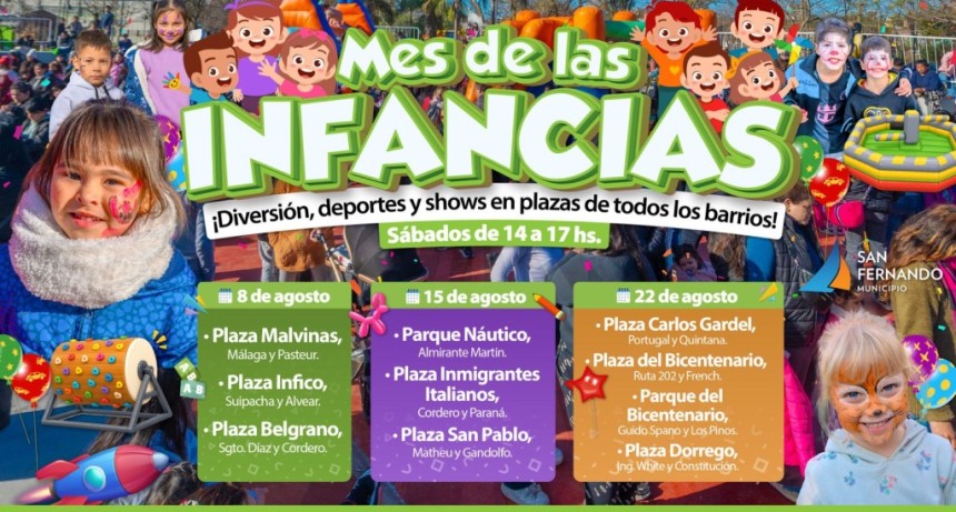 San Fernando: Nueva programaci&oacute;n del &ldquo;Mes de las Infancias&rdquo; con shows y juegos en plazas del distrito 