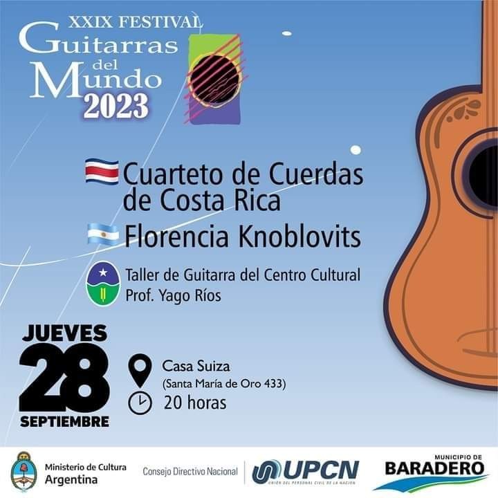 Baradero: Se realizará una nueva edición del Festival de Guitarras del Mundo 