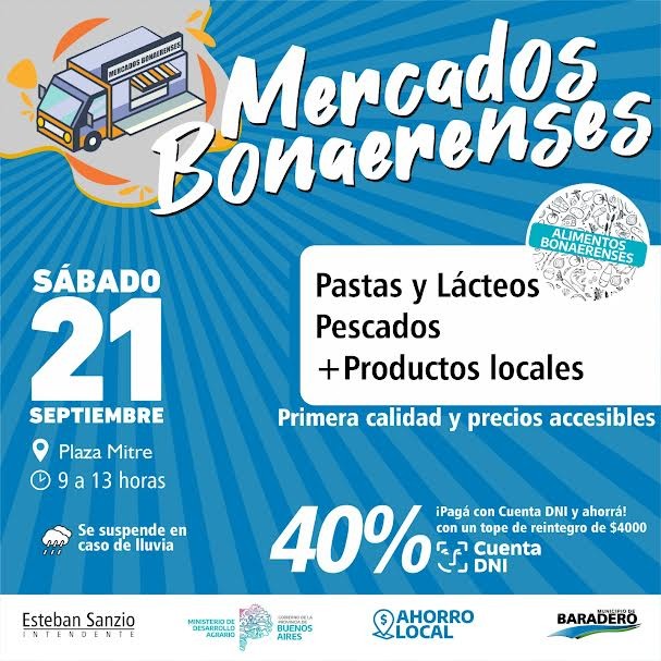 Baradero: Este sábado se viene una nueva edición de Mercados Bonaerenses en el distrito