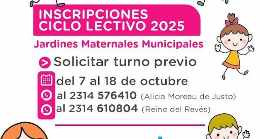 Bolívar: Comienzan las inscripciones para los Jardines Maternales Municipales 