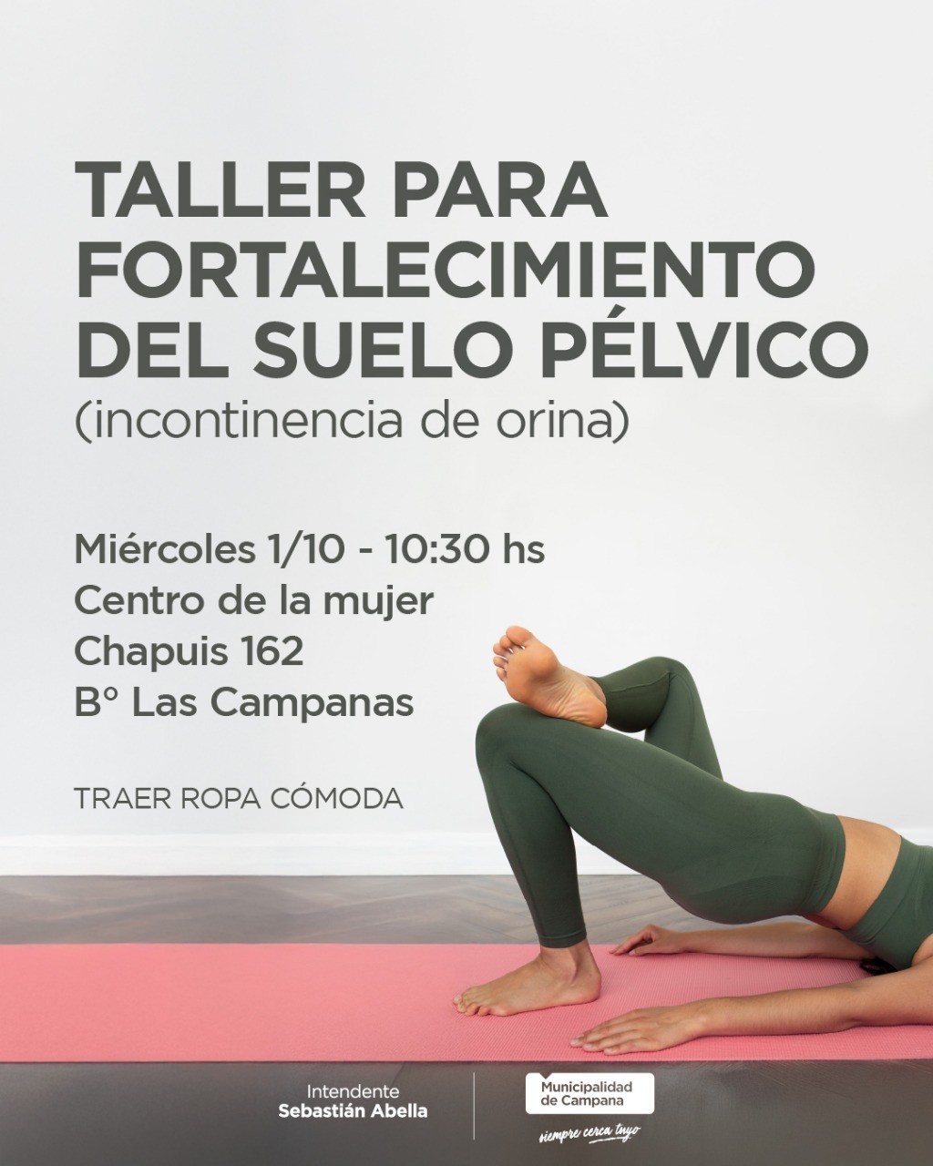 Campana: Se realizará un nuevo taller gratuito para el fortalecimiento del suelo pélvico