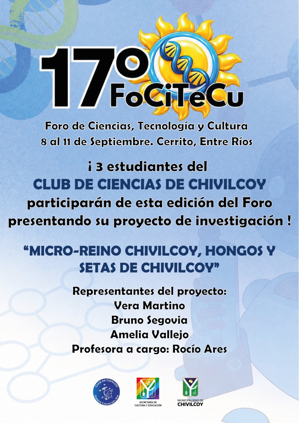 Chivilcoy: El Club de Ciencias participar&aacute; del 17&deg; Foro de Ciencias, Tecnolog&iacute;a y Cultura en Entre R&iacute;os