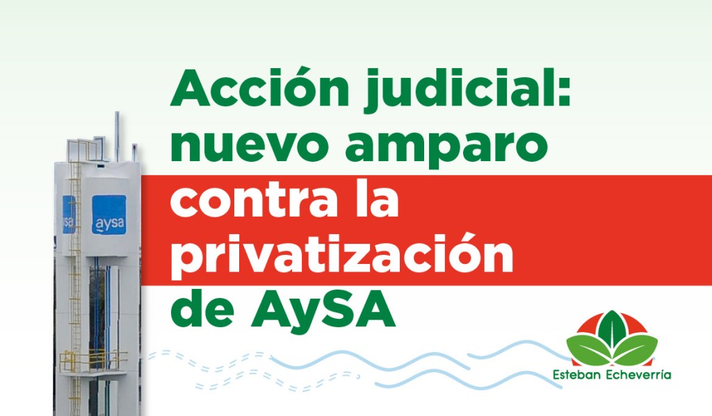 E. Echeverr&iacute;a: Gray present&oacute; una nueva acci&oacute;n de amparo contra la privatizaci&oacute;n de AySA