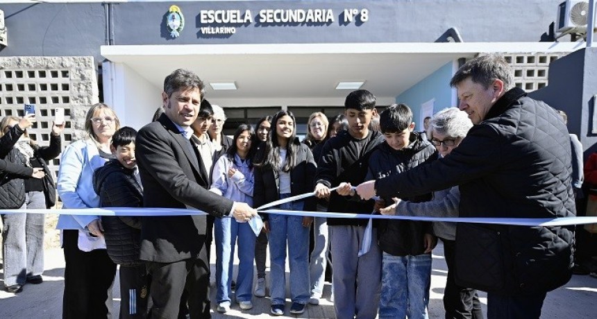 Kicillof inaugur&oacute; el nuevo edificio de la Escuela Secundaria N&deg;8 en Villarino