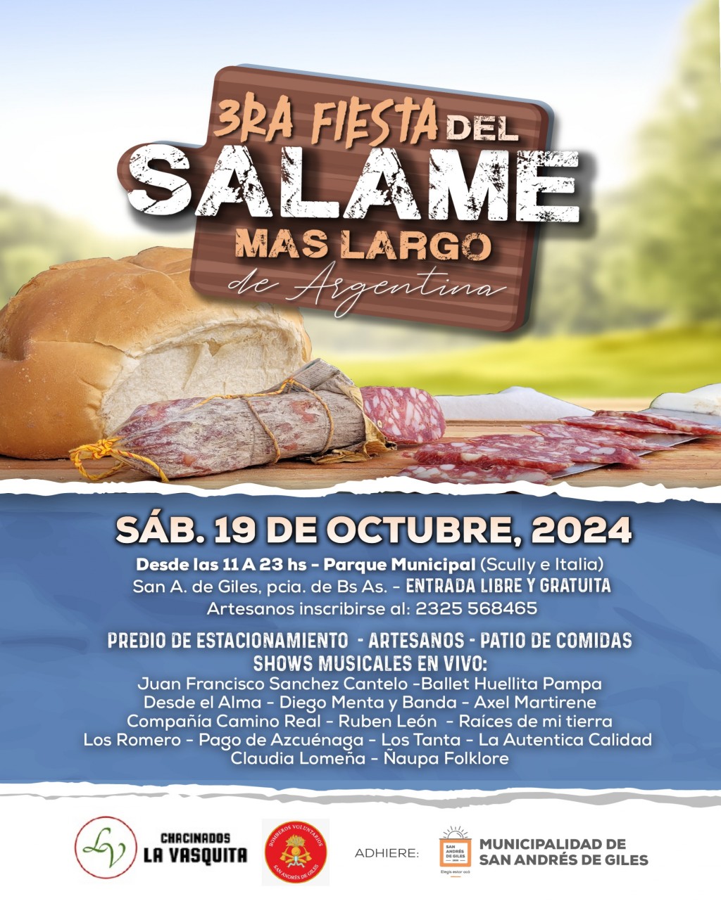 S.A. de Giles: Llega la 3ra Fiesta del Salame más largo de Argentina