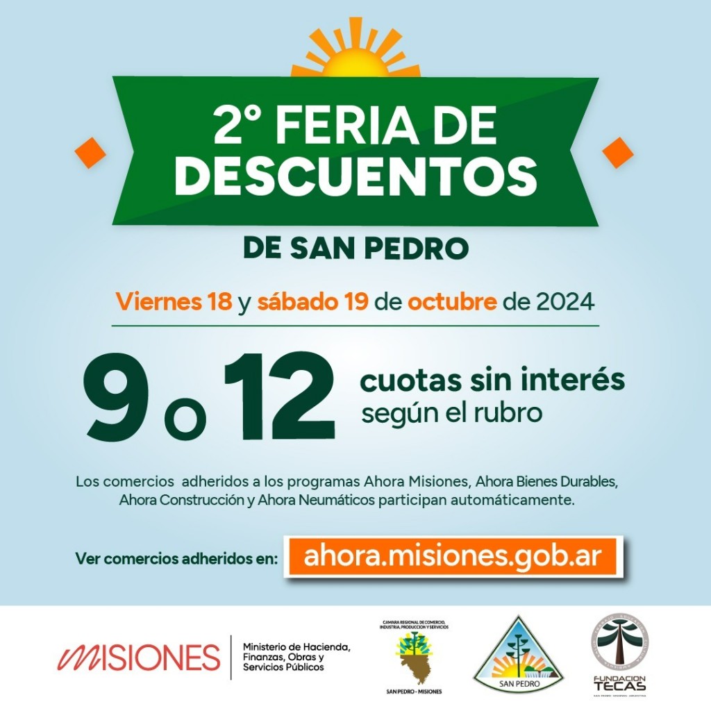 Misiones: Se realizará la 2° edición de la Feria de Descuentos de San Pedro 