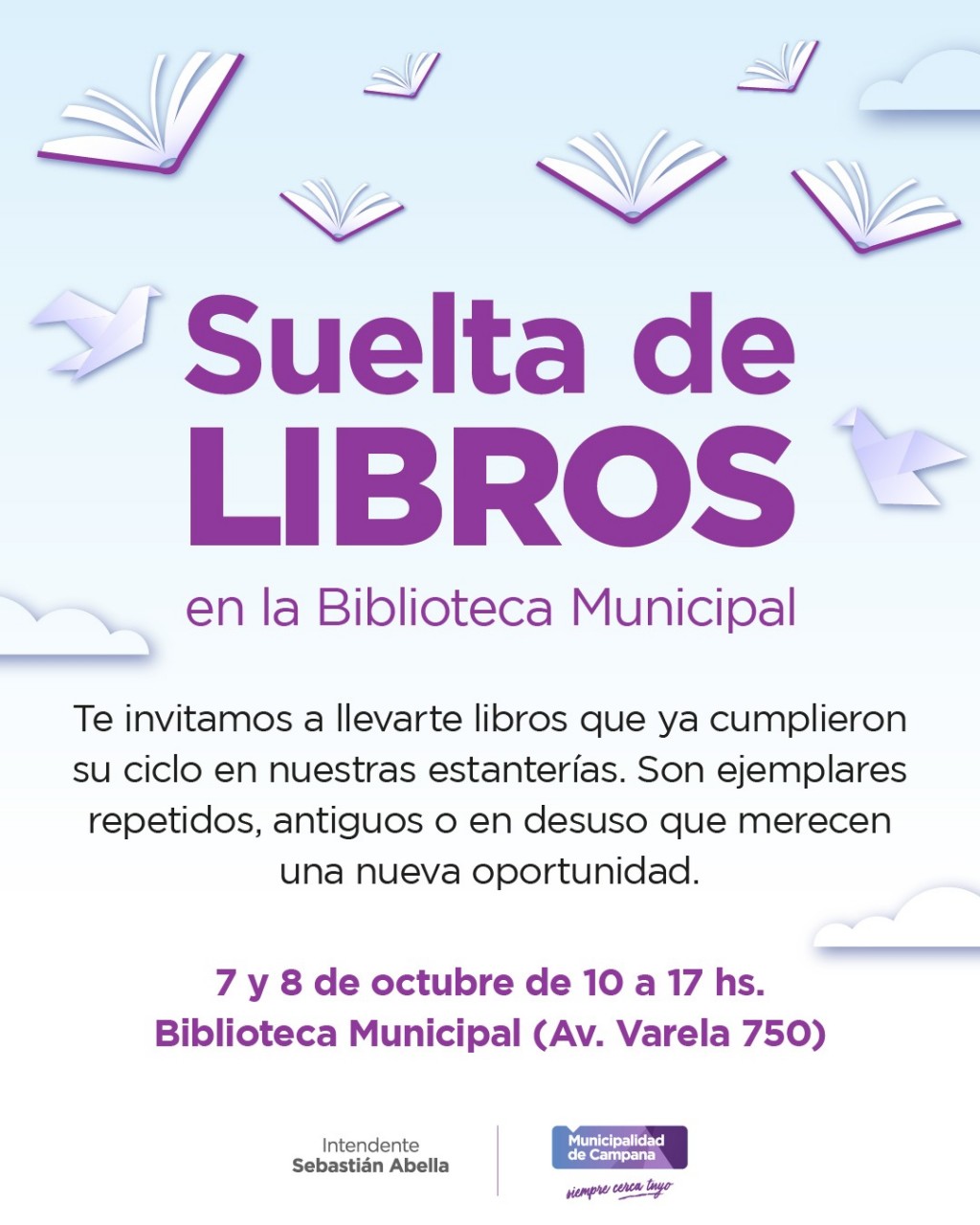 Campana: La Biblioteca Municipal realizará este martes y miércoles una “suelta de libros”