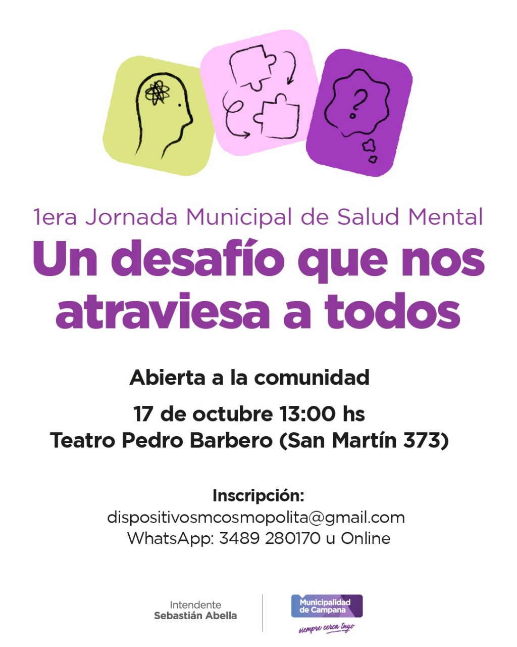 Campana: Este viernes se realizará la 1° Jornada Municipal de Salud Mental